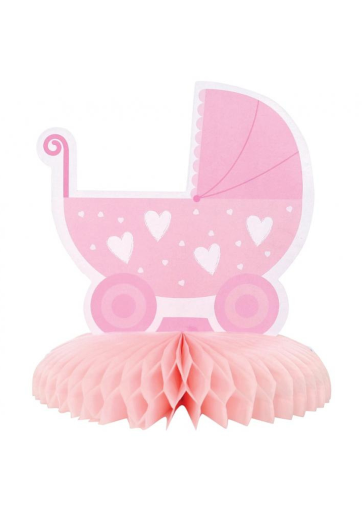 Dekoracja na stół rozeta wózek It's a Girl